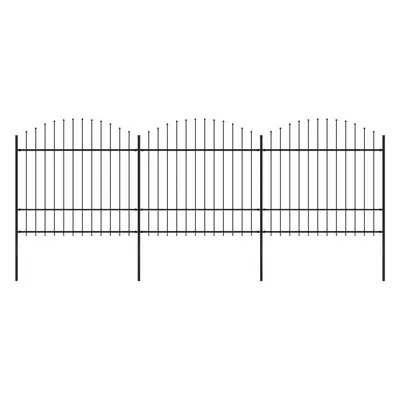 vidaXL Zahradní plot s hroty ocel (1,5–1,75) x 5,1 m černý