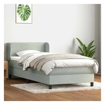 vidaXL Box spring postel s matrací světle šedá 80x220 cm samet