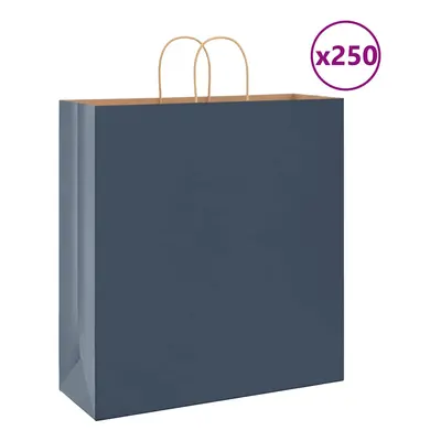 vidaXL Papírové tašky 250 ks s uchy Modrá 45x17x48 cm