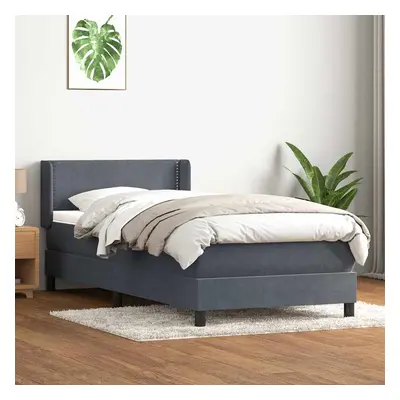 vidaXL Box spring postel s matrací tmavě šedá 90x220 cm samet