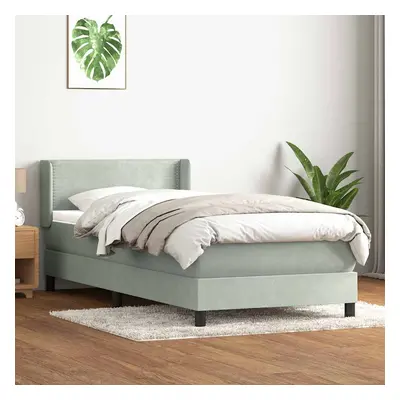 vidaXL Box Spring Postel s matrací Světle šedá 90x220 cm Samet