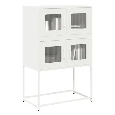 vidaXL Skříň highboard bílá 68x39x107 cm ocel