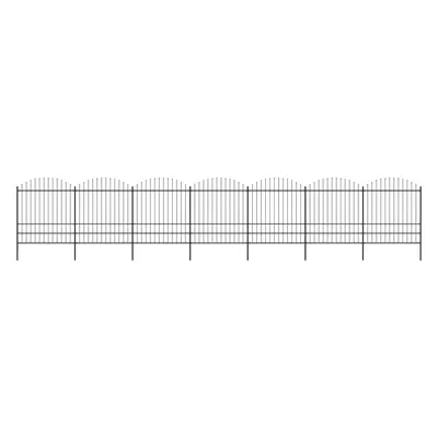 vidaXL Zahradní plot s hroty ocel (1,75–2) x 11,9 m černý