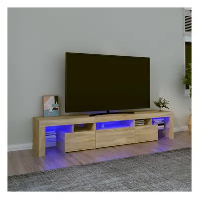 vidaXL TV skříňka s LED osvětlením dub sonoma 200x36,5x40 cm