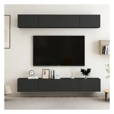 vidaXL TV skříňky 4 ks černé 100 x 30 x 30 cm kompozitní dřevo