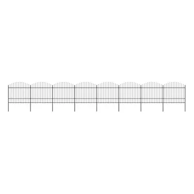 vidaXL Zahradní plot s hroty ocel (1,5–1,75) x 13,6 m černý