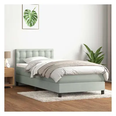 vidaXL Box Spring Postel s matrací Světle šedá 90x220 cm Samet