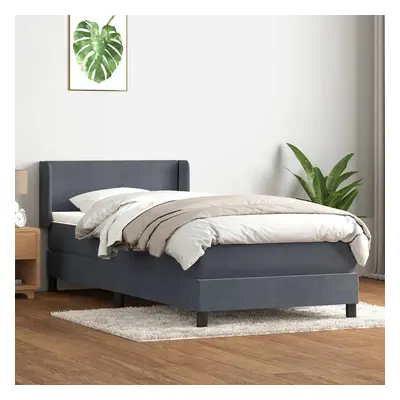 vidaXL Box spring postel s matrací tmavě šedá 90x210 cm samet