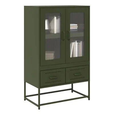 vidaXL Skříň highboard olivově zelená 68 x 39 x 111,5 cm ocel