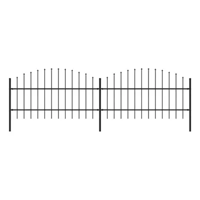 vidaXL Zahradní plot s hroty ocel (0,75–1) x 3,4 m černý