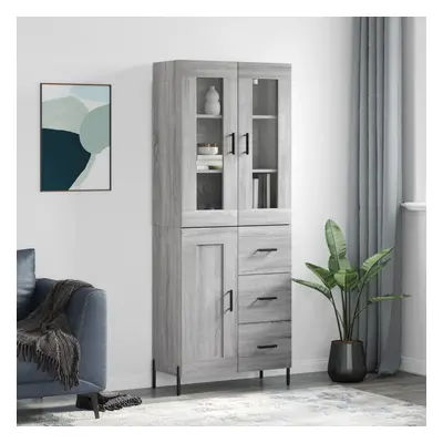 vidaXL Skříň highboard šedá sonoma 69,5 x 34 x 180 cm kompozitní dřevo