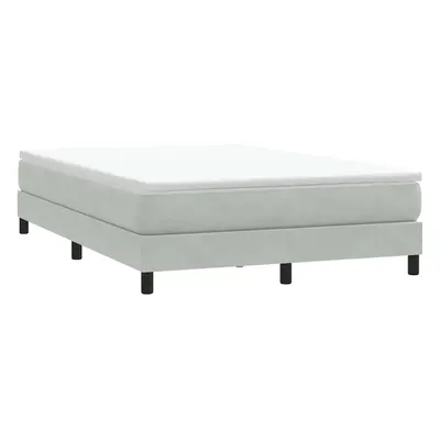 vidaXL Postel Box Spring bez matrace světle šedá 160x210 cm samet