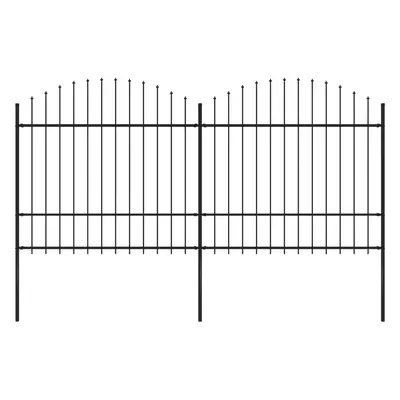 vidaXL Zahradní plot s hroty ocel (1,5–1,75) x 3,4 m černý