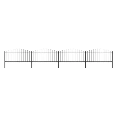 vidaXL Zahradní plot s hroty ocel (0,5–0,75) x 6,8 m černý