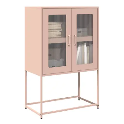 vidaXL Skříň highboard růžová 68x39x107 cm ocel