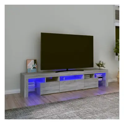 vidaXL TV skříňka s LED osvětlením šedá sonoma 200x36,5x40 cm