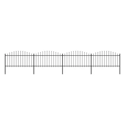 vidaXL Zahradní plot s hroty ocel (1,25–1,5) x 6,8 m černý