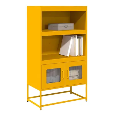 vidaXL Skříň highboard hořčicově žlutá 68x39x123 cm ocel