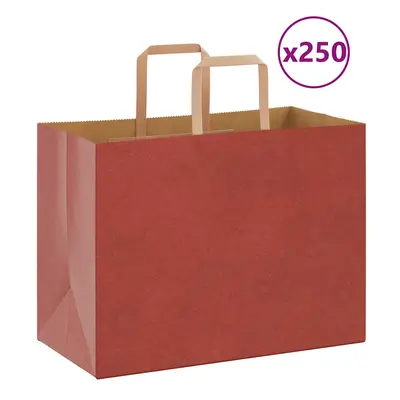 vidaXL Papírové sáčky 250 ks s uchy červené 32x17x25 cm