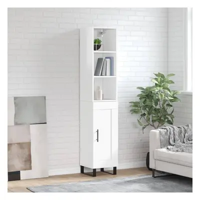 vidaXL Skříň highboard bílá s vysokým leskem 34,5x34x180 cm kompozit