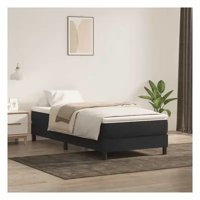 vidaXL Box spring postel s matrací černý 80x220 cm samet