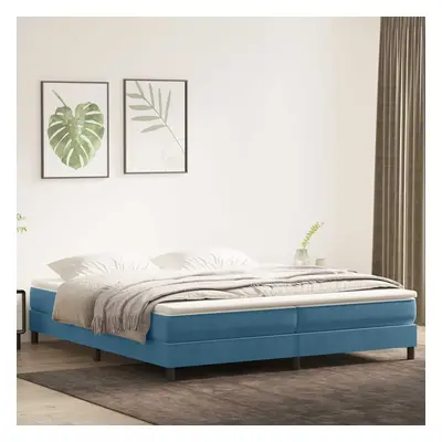 vidaXL Box spring postel s matrací tmavě modrá 180x220 cm samet