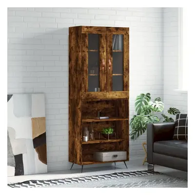 vidaXL Skříň highboard kouřový dub 69,5 x 34 x 180 cm kompozitní dřevo