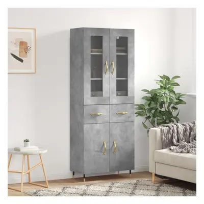 vidaXL Skříň highboard betonově šedá 69,5x34x180 cm kompozitní dřevo