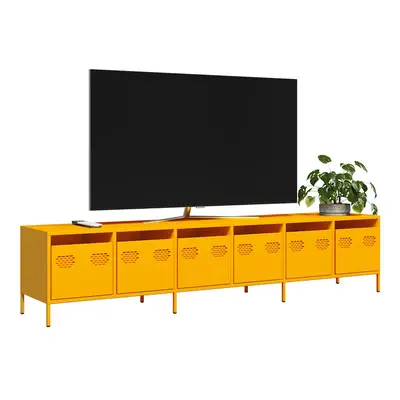 vidaXL TV skříňka žlutá 202 x 39 x 43,5 cm ocel válcovaná za studena