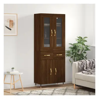 vidaXL Skříň highboard hnědý dub 69,5 x 34 x 180 cm kompozitní dřevo