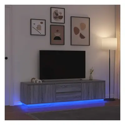 vidaXL TV skříňka s LED světly šedá Sonoma 193,5x41x50 cm