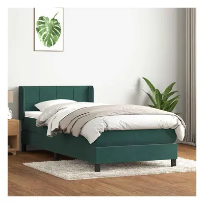 vidaXL Box spring postel s matrací tmavě zelená 80x220 cm samet