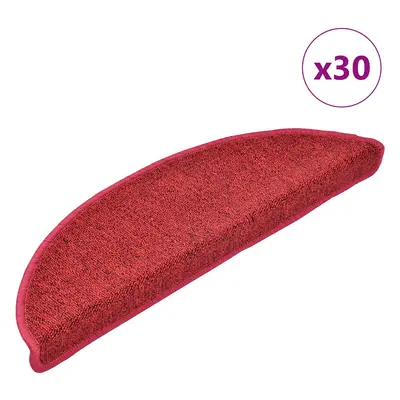 vidaXL Rohože na schody 30 ks Bordeaux Red 56x17x3 cm