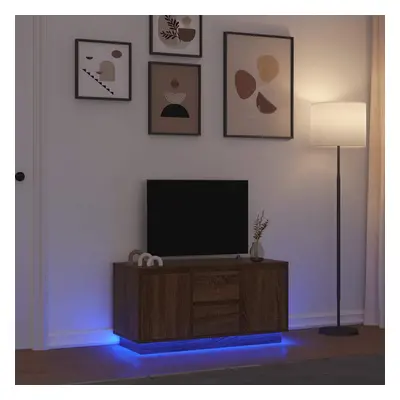 vidaXL TV skříňka s LED osvětlením Dub hnědý 100x41x50 cm