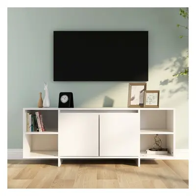 vidaXL TV stolek bílý 130 x 35 x 50 cm dřevotříska