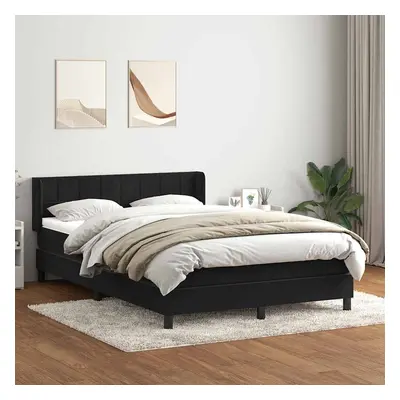 vidaXL Box spring postel s matrací černá 140x210 cm samet