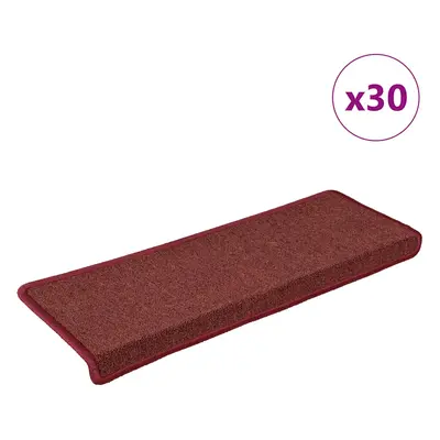 vidaXL Rohože na schody 30 ks 65x21x4 cm matná červená