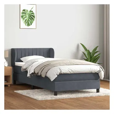 vidaXL Box spring postel s matrací tmavě šedá 80x210 cm samet