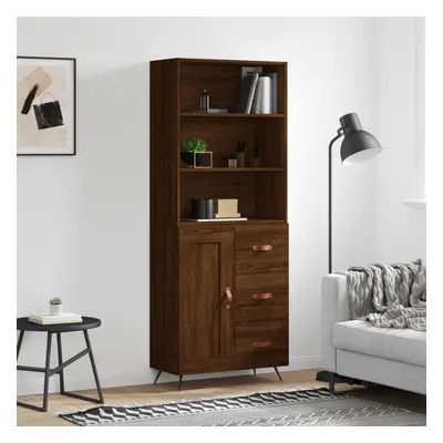 vidaXL Skříň highboard hnědý dub 69,5 x 34 x 180 cm kompozitní dřevo