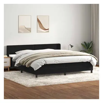 vidaXL Box spring postel s matrací černá 200x210 cm samet