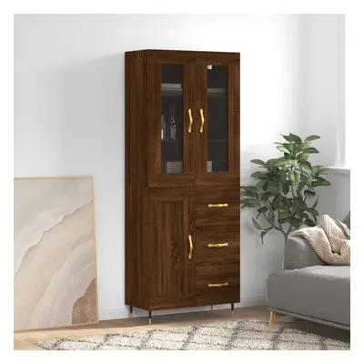 vidaXL Skříň highboard hnědý dub 69,5 x 34 x 180 cm kompozitní dřevo