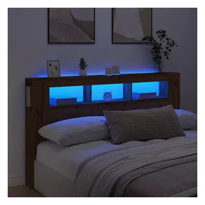 vidaXL Čelo postele LED dub artisan 180x18,5x103,5 cm kompozitní dřevo