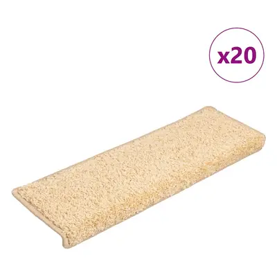 vidaXL Nášlapy na schody 20 ks 65 x 21 x 4 cm krémové