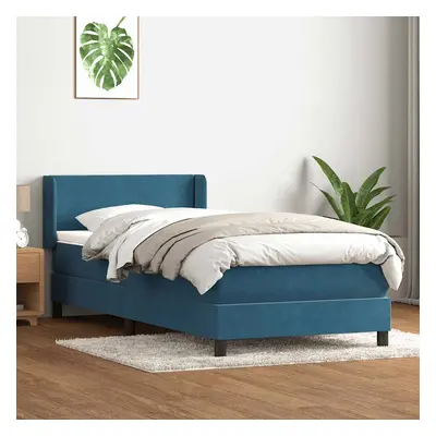 vidaXL Box spring postel s matrací tmavě modrá 90x210 cm samet