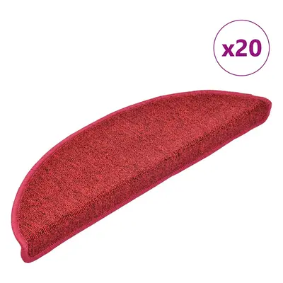 vidaXL Rohože na schody 20 ks Bordeaux Red 56x17x3 cm