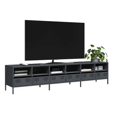 vidaXL TV skříňka antracitová 202x39x43,5 cm ocel válcovaná za studena