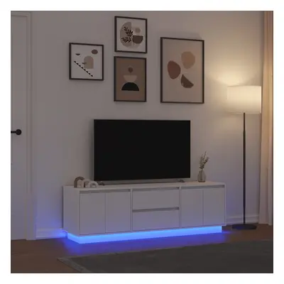 vidaXL TV skříňka s LED osvětlením bílá 160,5x41x50 cm