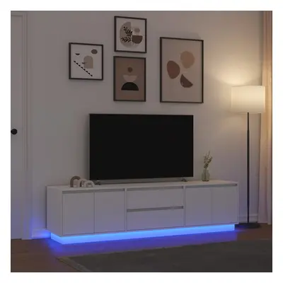 vidaXL TV skříňka s LED osvětlením bílá 193,5x41x50 cm