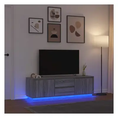 vidaXL TV skříňka s LED světly šedá Sonoma 160,5x41x50 cm