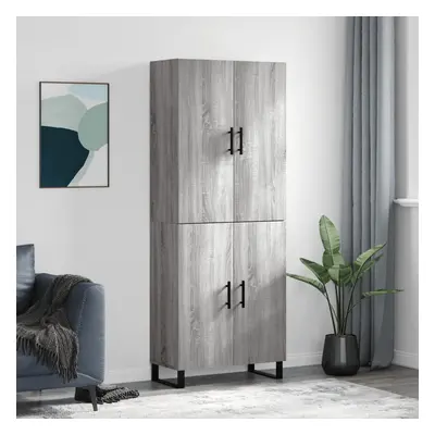 vidaXL Skříň highboard šedá sonoma 69,5 x 34 x 180 cm kompozitní dřevo